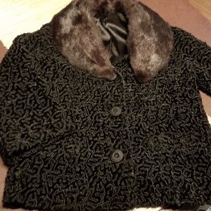 Fun for the holidays! Vintage Curly Lamb Coat